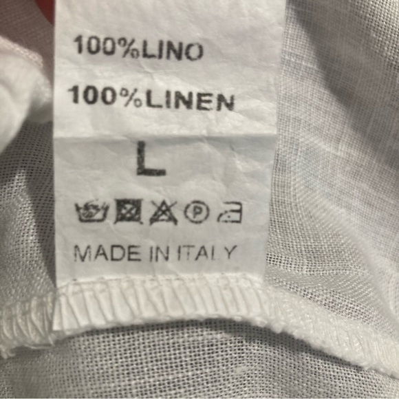 TALIA BENSON  Sz L Elastic Band Waist Wide Leg 100% Linen Flowy Palazzo Pants - Picture 5 of 5